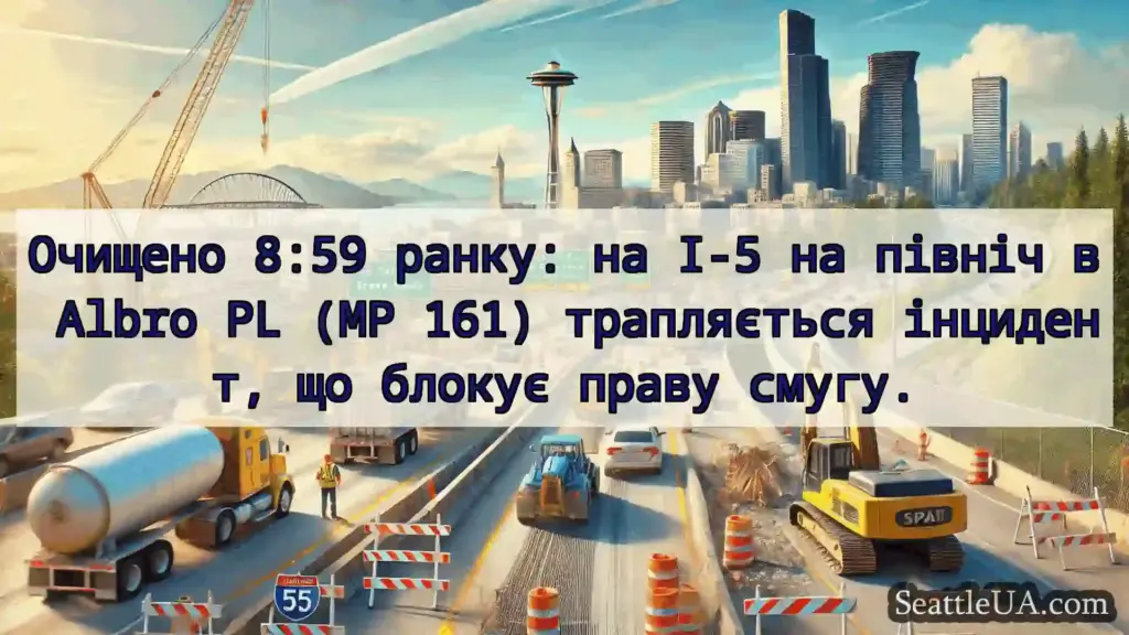 Транспортні новини Сіетла Очищено 8:59 ранку: на I-5 на