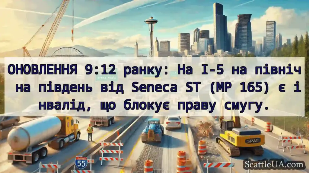 Транспортні новини Сіетла ОНОВЛЕННЯ 9:12 ранку: На I-5 на