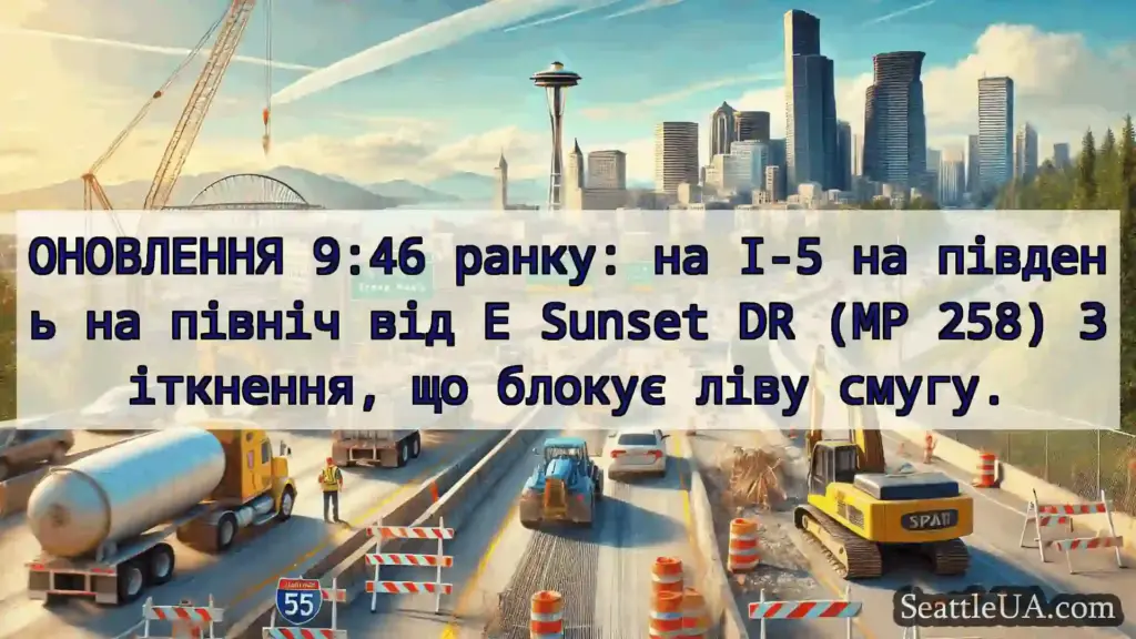 Транспортні новини Сіетла ОНОВЛЕННЯ 9:46 ранку: на I-5 на