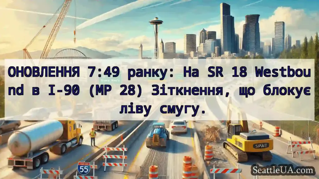 Транспортні новини Сіетла ОНОВЛЕННЯ 7:49 ранку: На SR 18