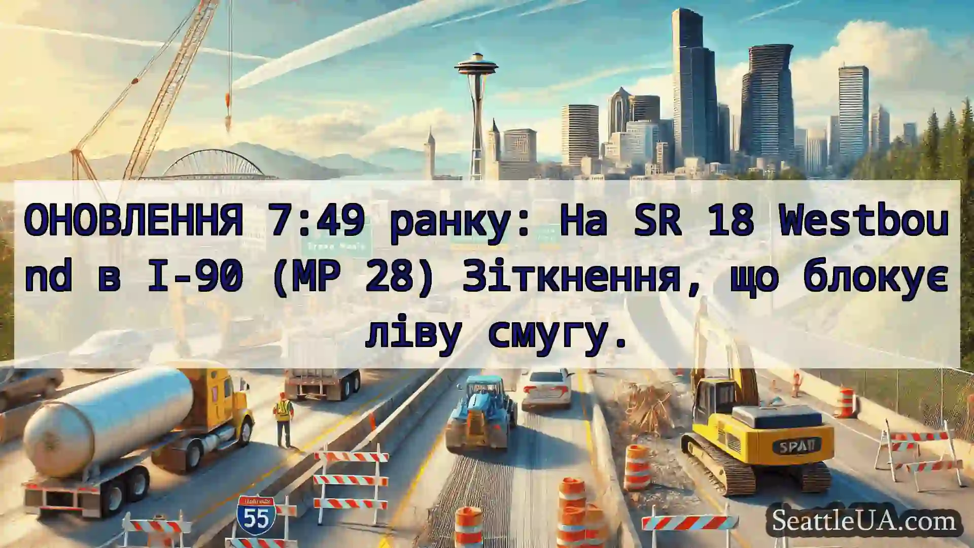 Транспортні новини Сіетла ОНОВЛЕННЯ 7:49 ранку: На SR 18