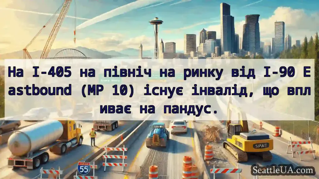 Транспортні новини Сіетла На I-405 на північ на ринку від