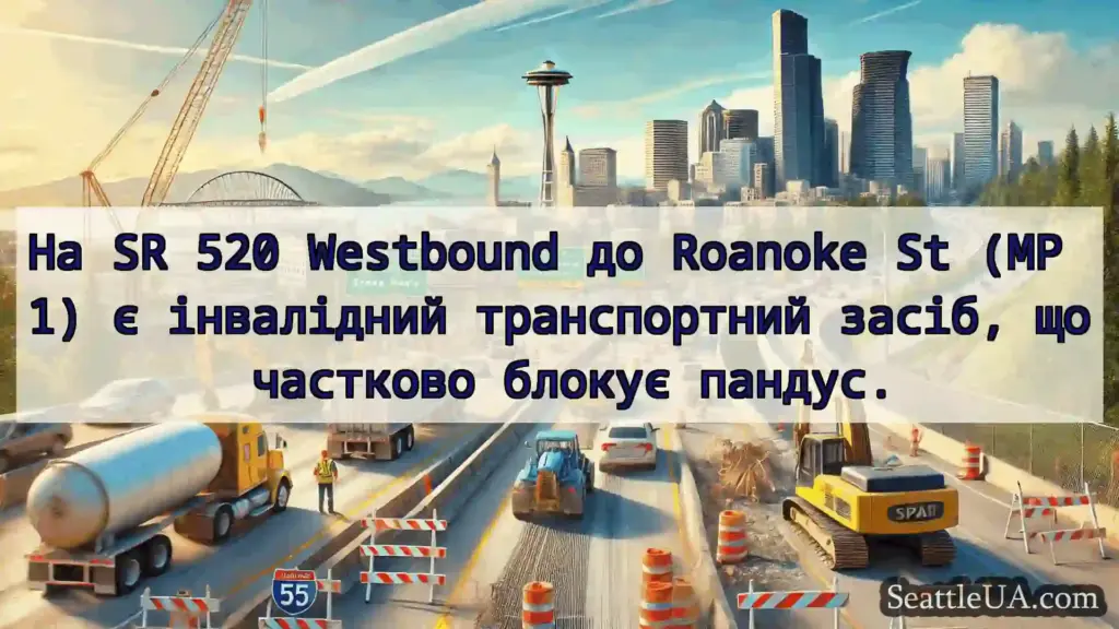 Транспортні новини Сіетла На SR 520 Westbound до Roanoke St