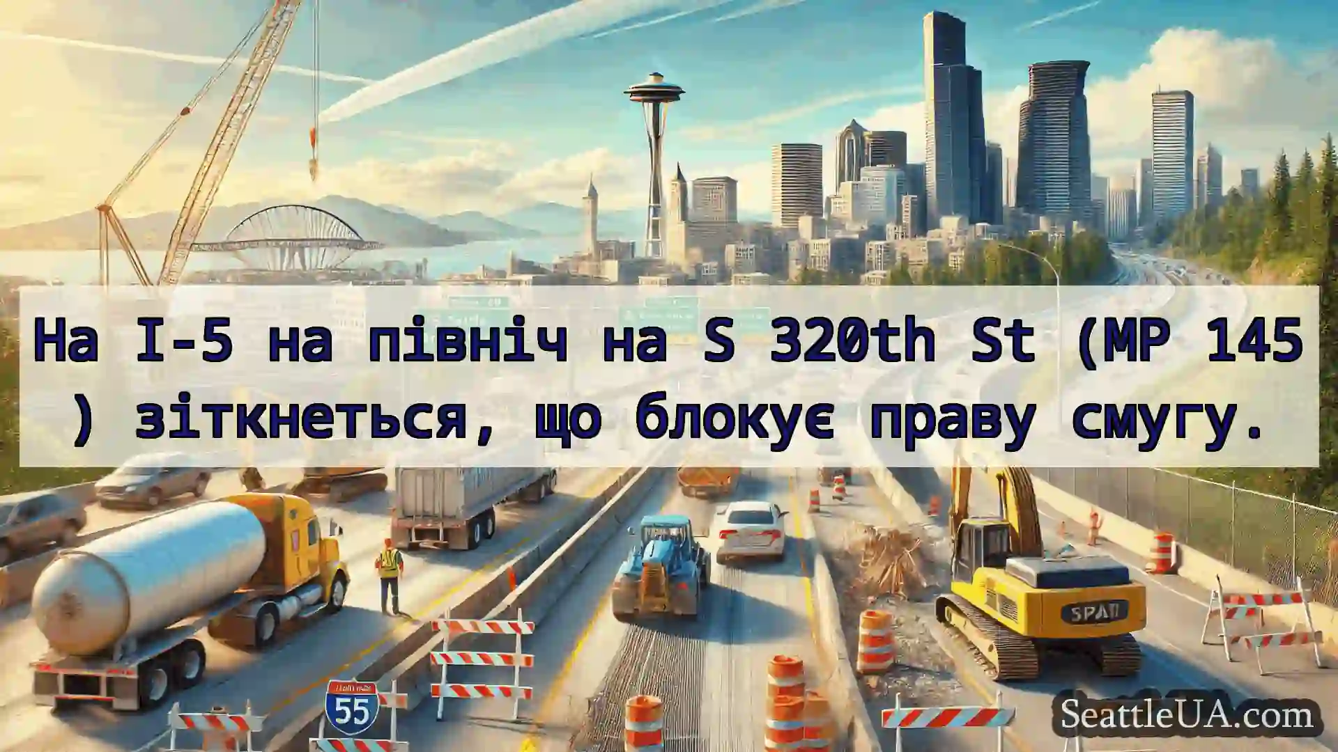 Транспортні новини Сіетла На I-5 на північ на S 320th St (MP