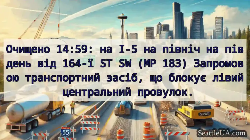 Транспортні новини Сіетла Очищено 14:59: на I-5 на північ на
