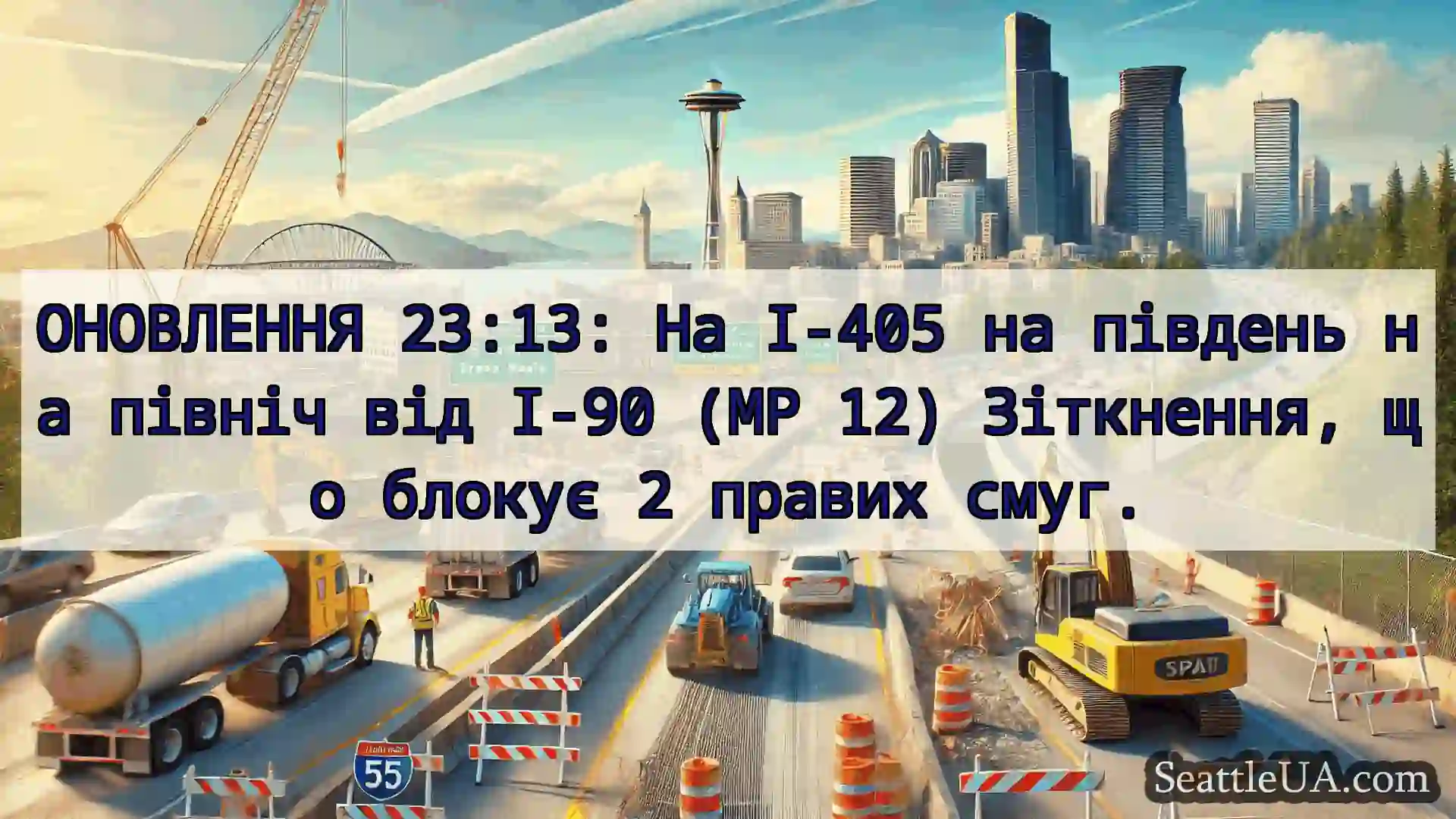 Транспортні новини Сіетла ОНОВЛЕННЯ 23:13: На I-405 на