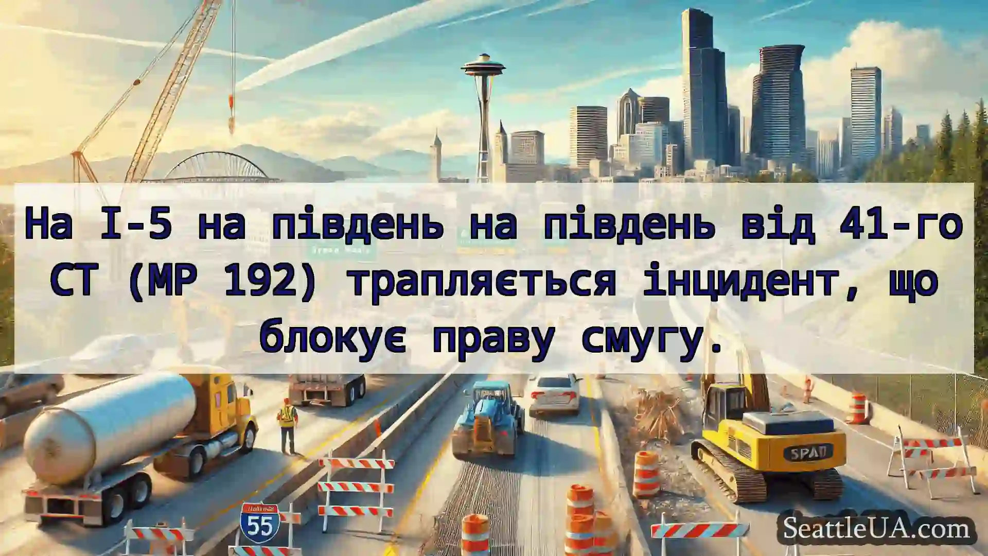 Транспортні новини Сіетла На I-5 на південь на південь від