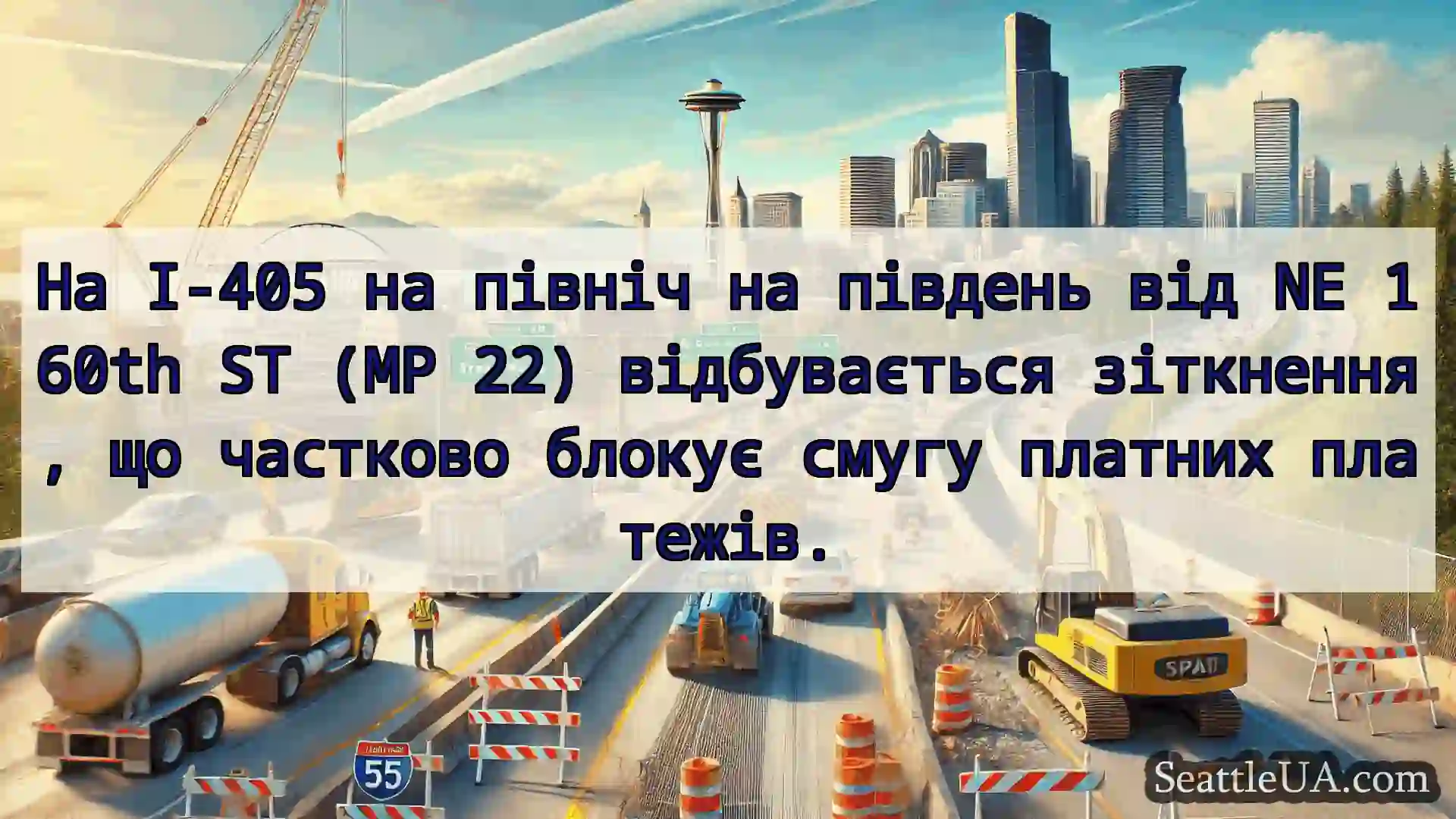 Транспортні новини Сіетла На I-405 на північ на південь від