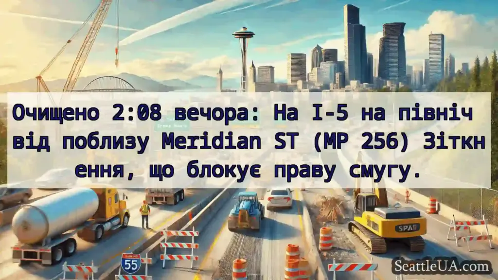 Транспортні новини Сіетла Очищено 2:08 вечора: На I-5 на