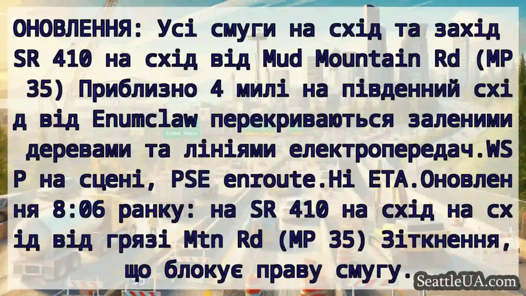 Транспортні новини Сіетла ОНОВЛЕННЯ: Усі смуги на схід та