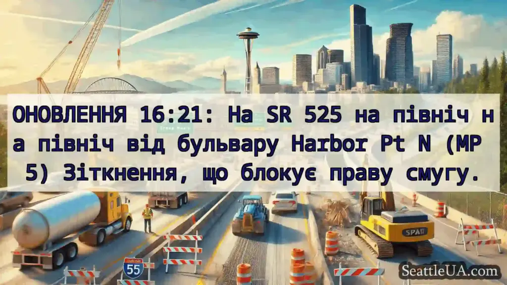 Транспортні новини Сіетла ОНОВЛЕННЯ 16:21: На SR 525 на