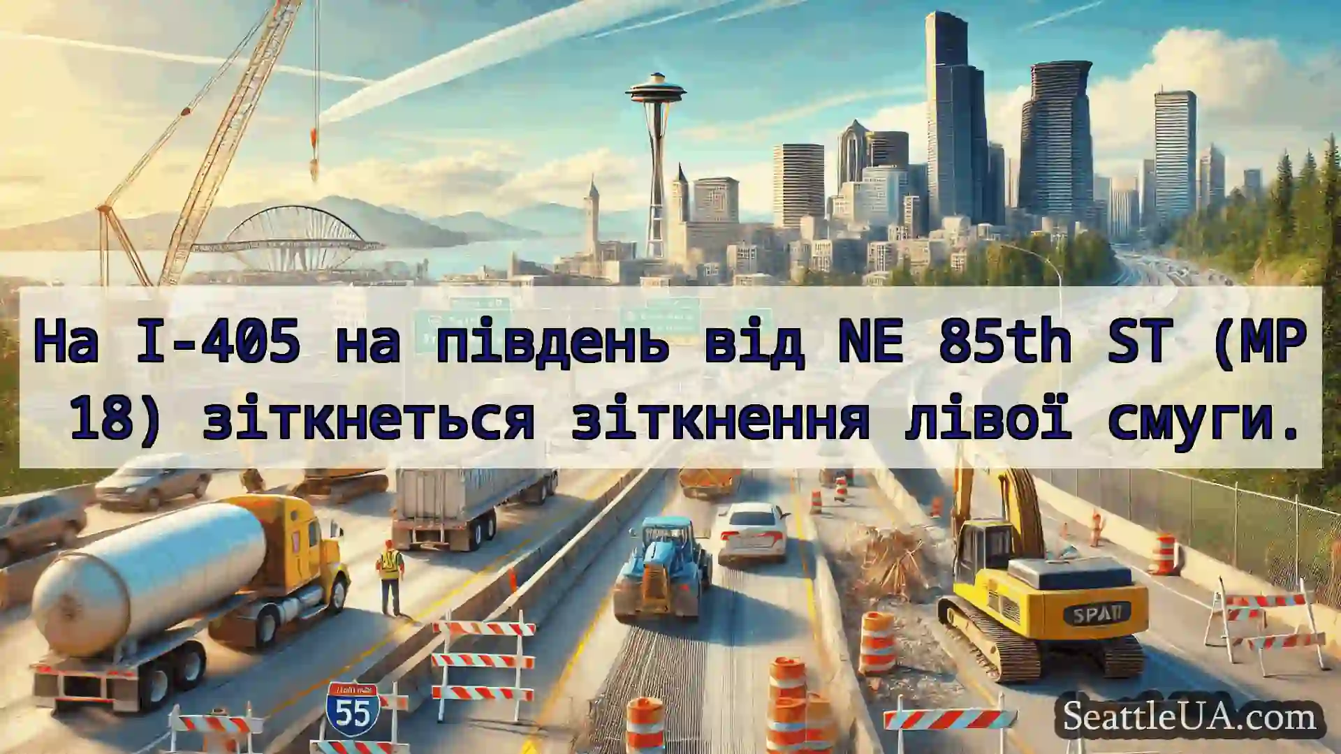 Транспортні новини Сіетла На I-405 на південь від NE 85th ST