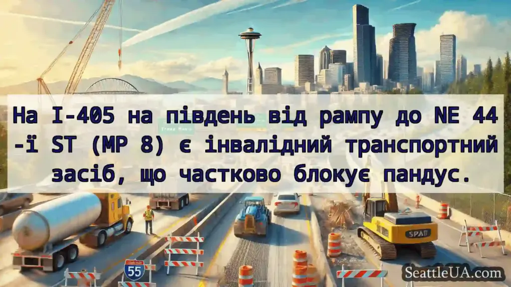 Транспортні новини Сіетла На I-405 на південь від рампу до