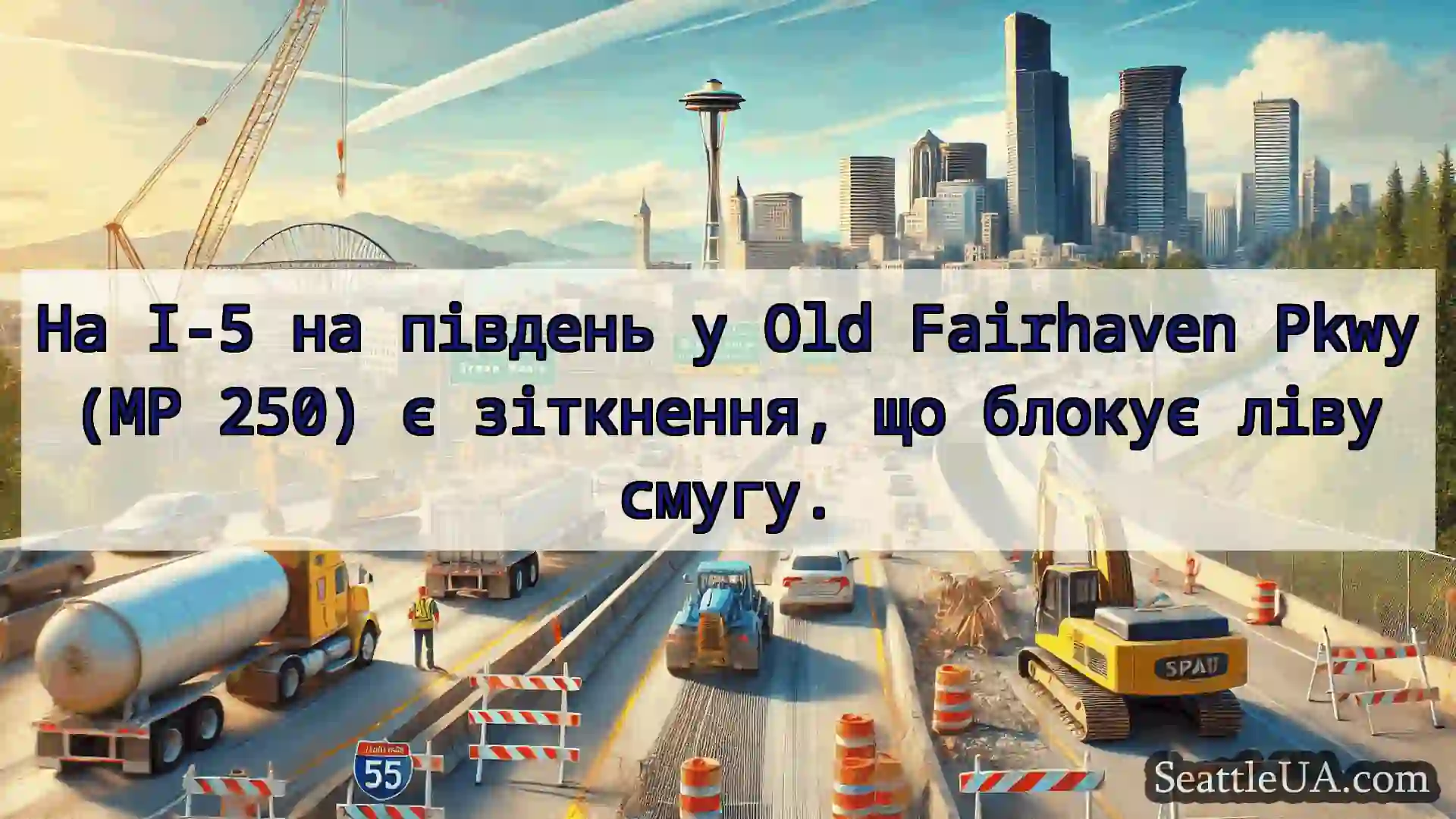 Транспортні новини Сіетла На I-5 на південь у Old Fairhaven