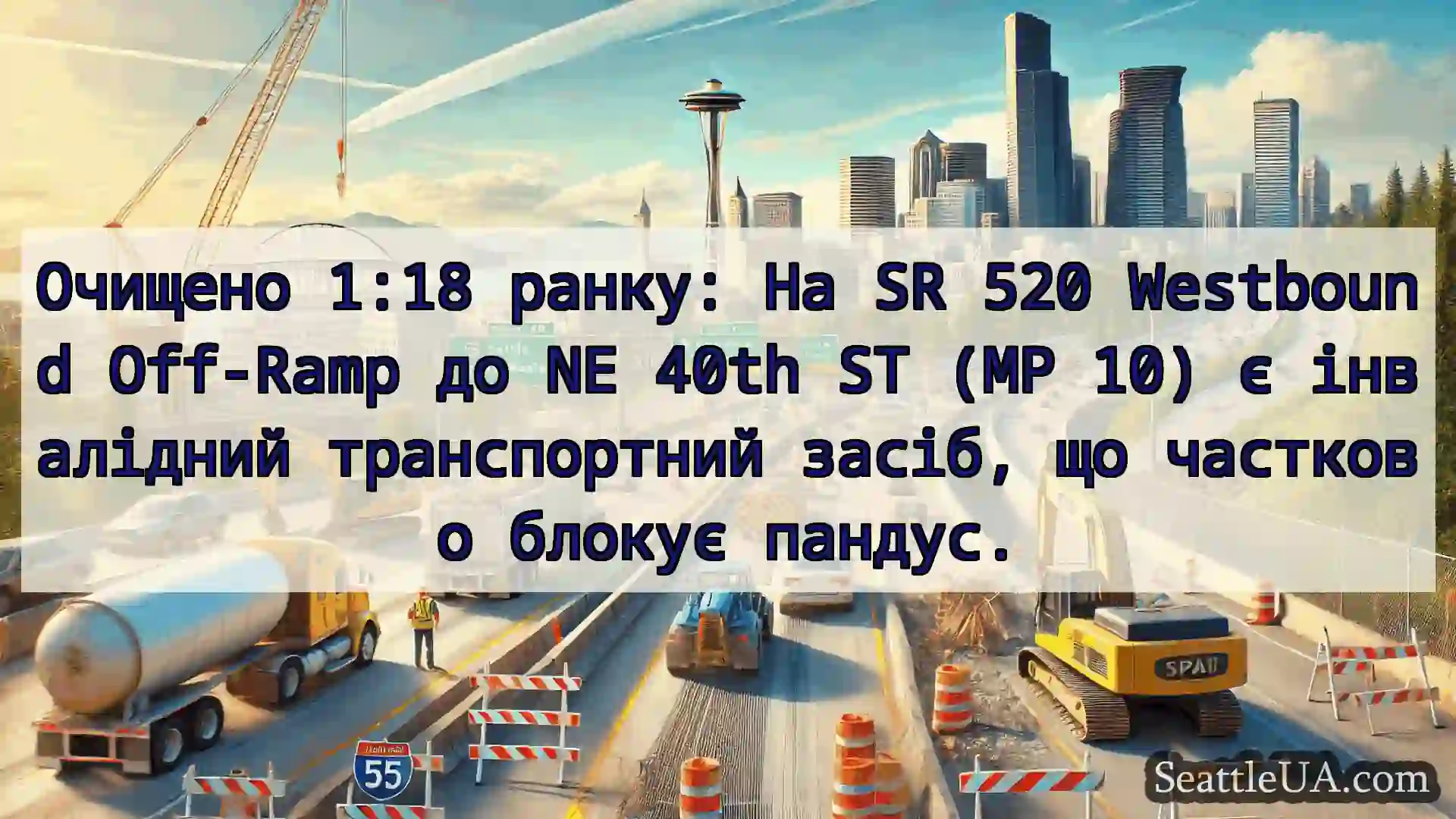 Транспортні новини Сіетла Очищено 1:18 ранку: На SR 520