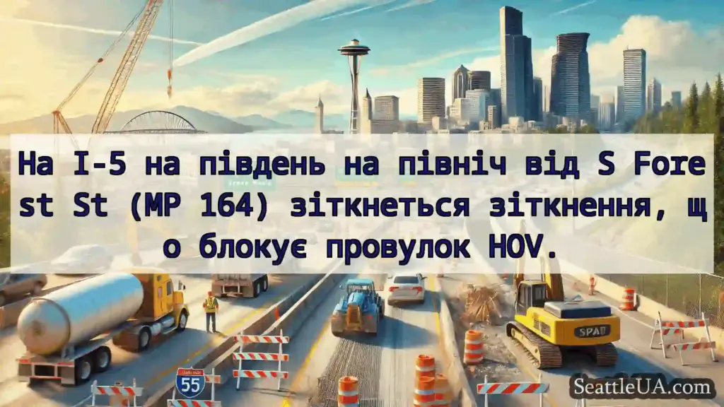 Транспортні новини Сіетла На I-5 на південь на північ від S