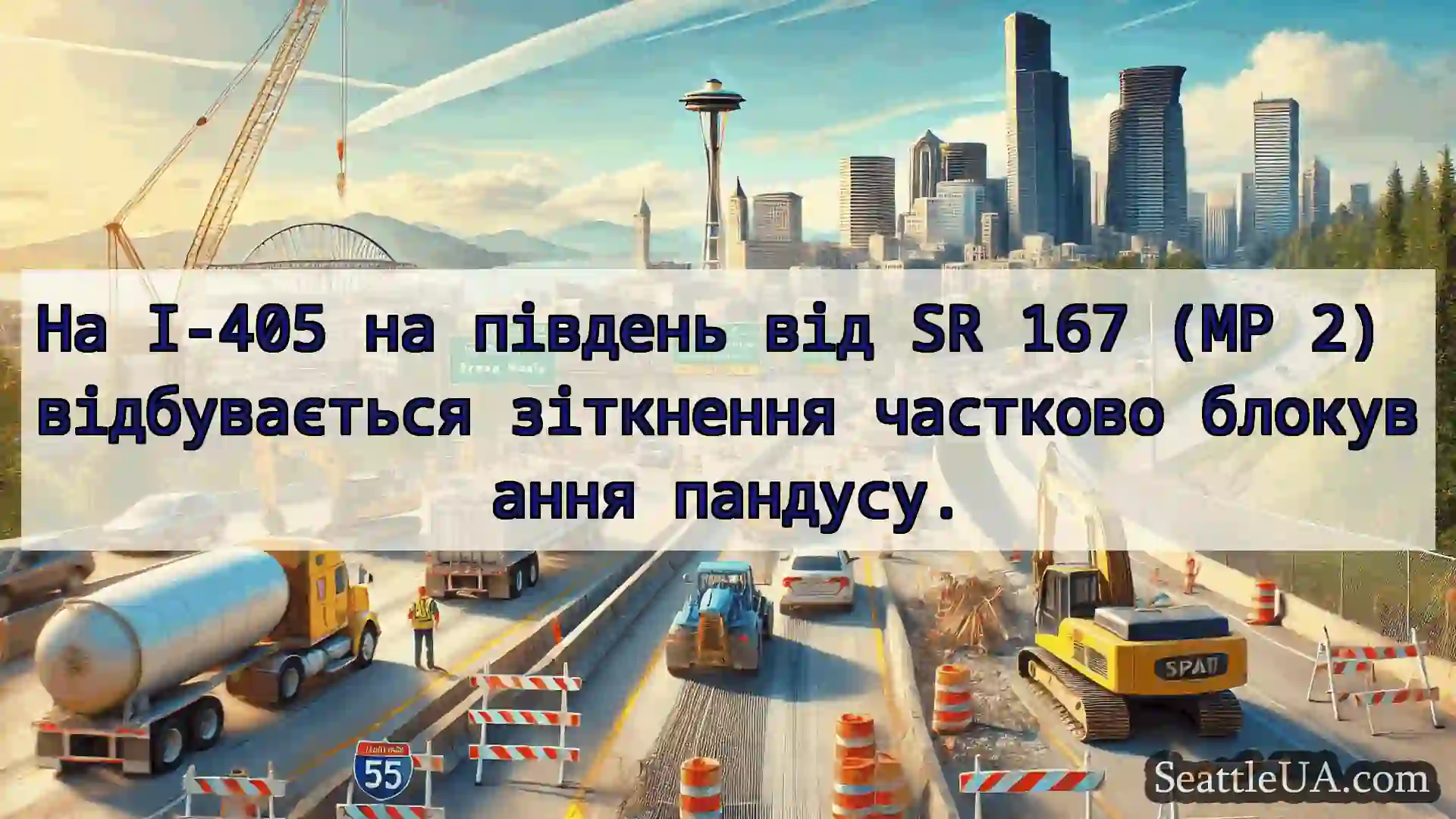 Транспортні новини Сіетла На I-405 на південь від SR 167 (MP