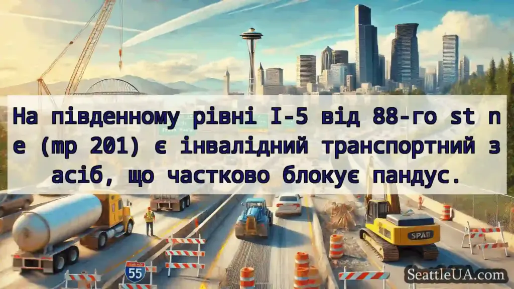Транспортні новини Сіетла На південному рівні I-5 від 88-го