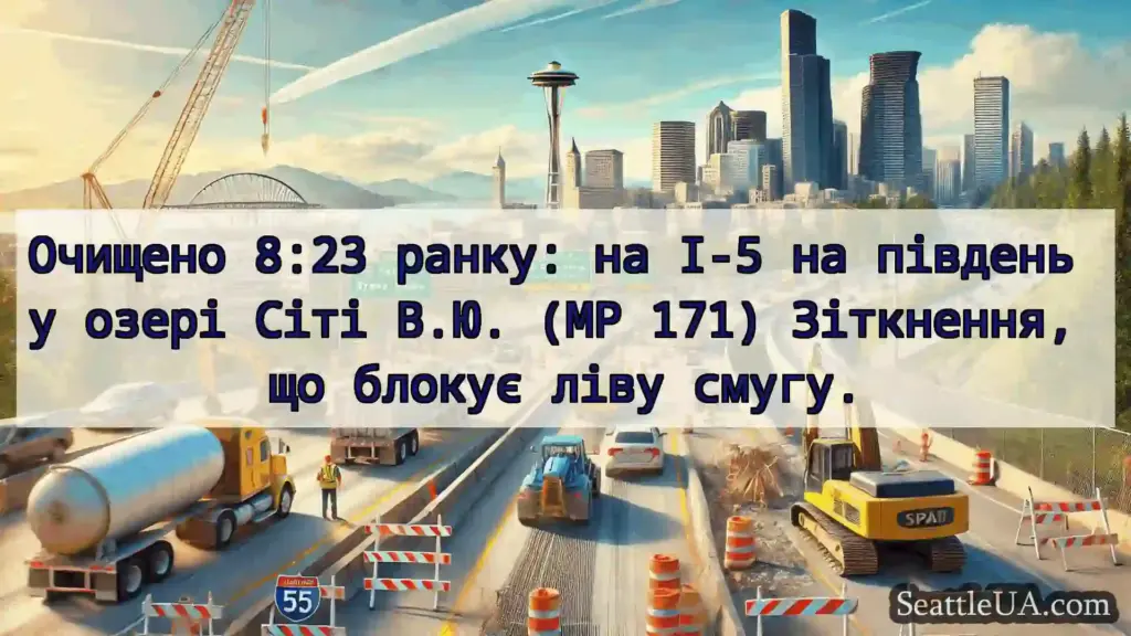 Транспортні новини Сіетла Очищено 8:23 ранку: на I-5 на