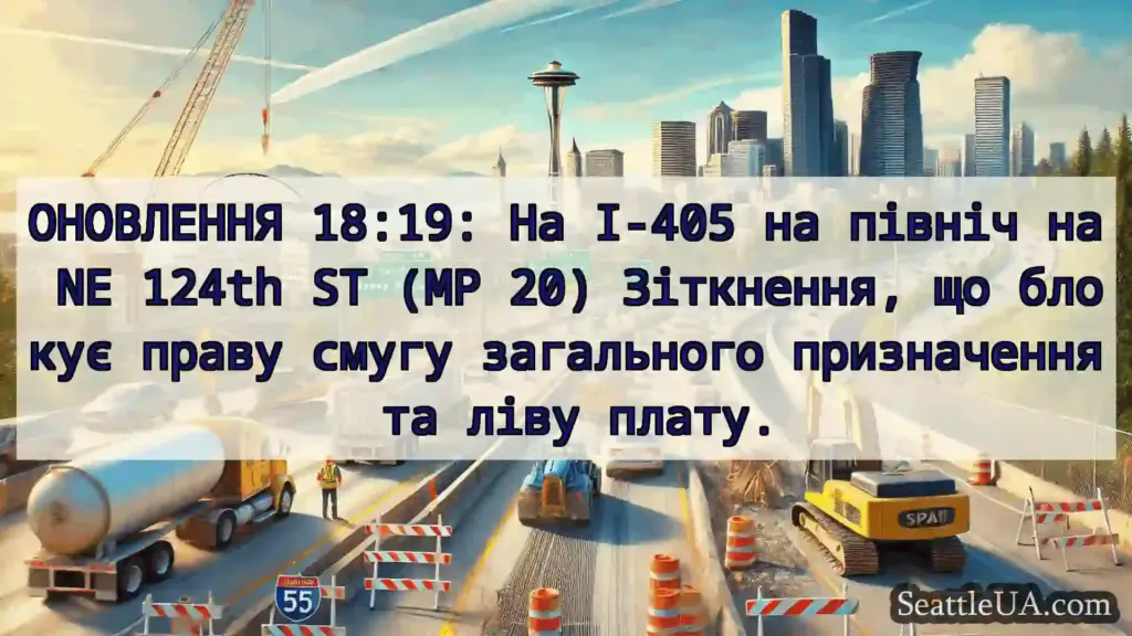 Транспортні новини Сіетла ОНОВЛЕННЯ 18:19: На I-405 на