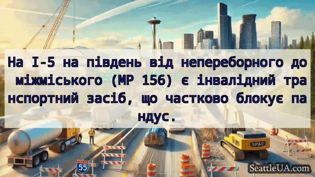 Транспортні новини Сіетла На I-5 на південь від