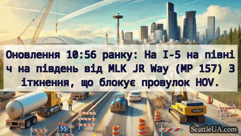 Транспортні новини Сіетла Оновлення 10:56 ранку: На I-5 на