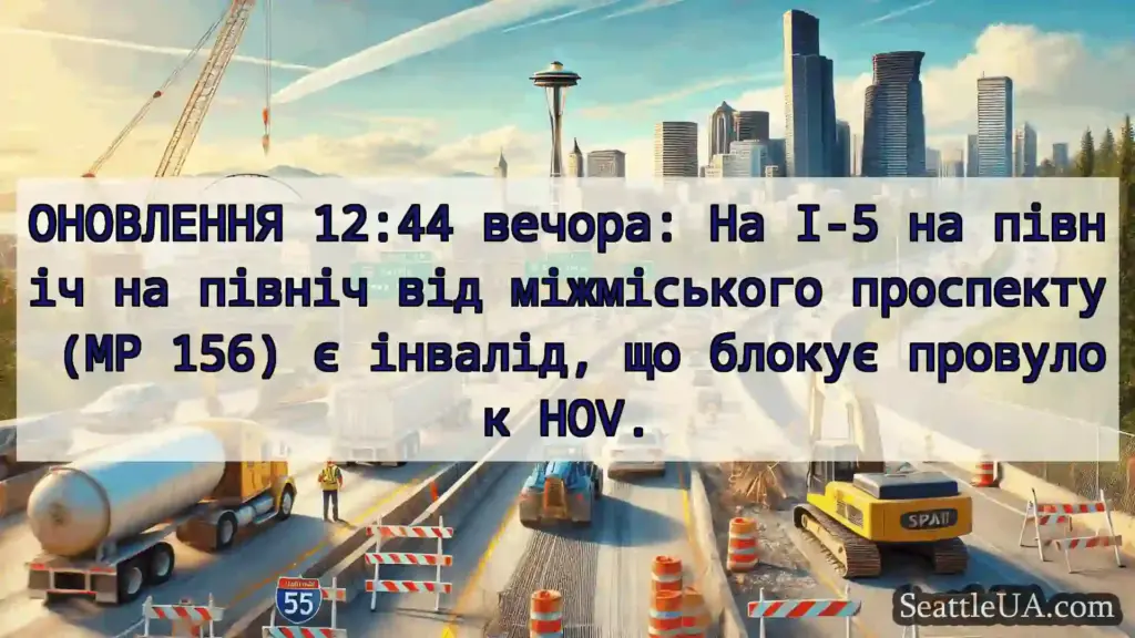 Транспортні новини Сіетла ОНОВЛЕННЯ 12:44 вечора: На I-5 на