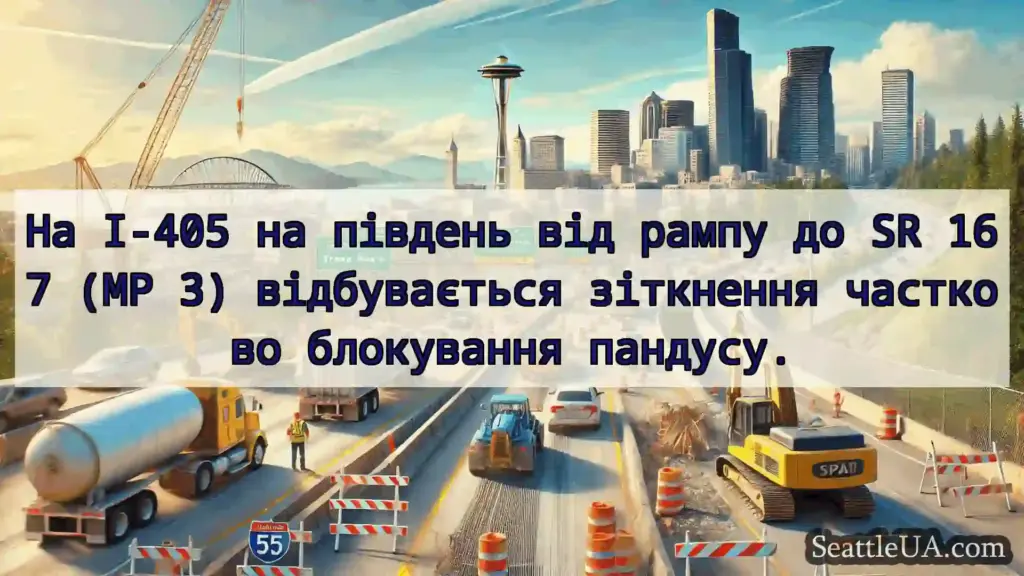 Транспортні новини Сіетла На I-405 на південь від рампу до