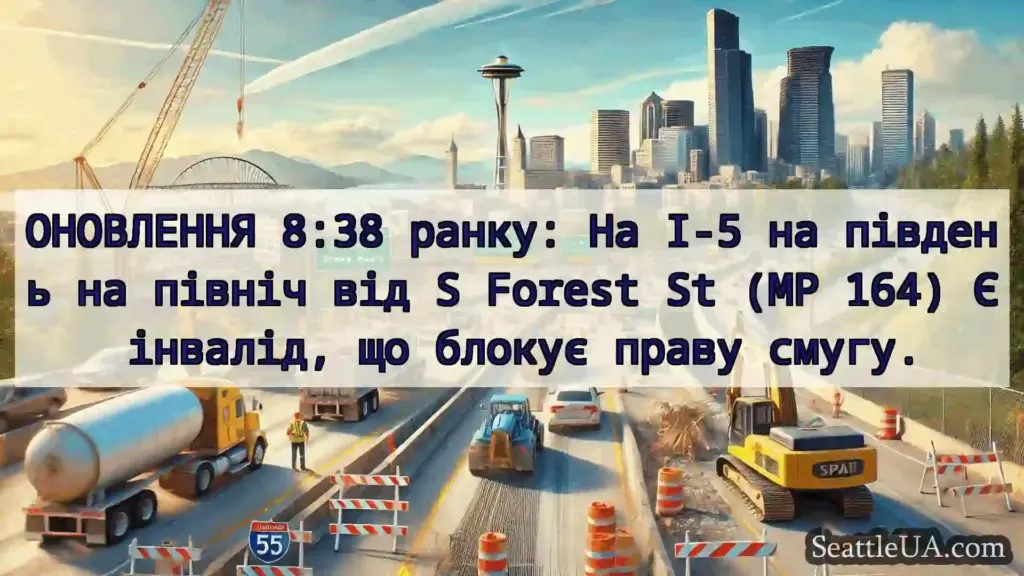 Транспортні новини Сіетла ОНОВЛЕННЯ 8:38 ранку: На I-5 на
