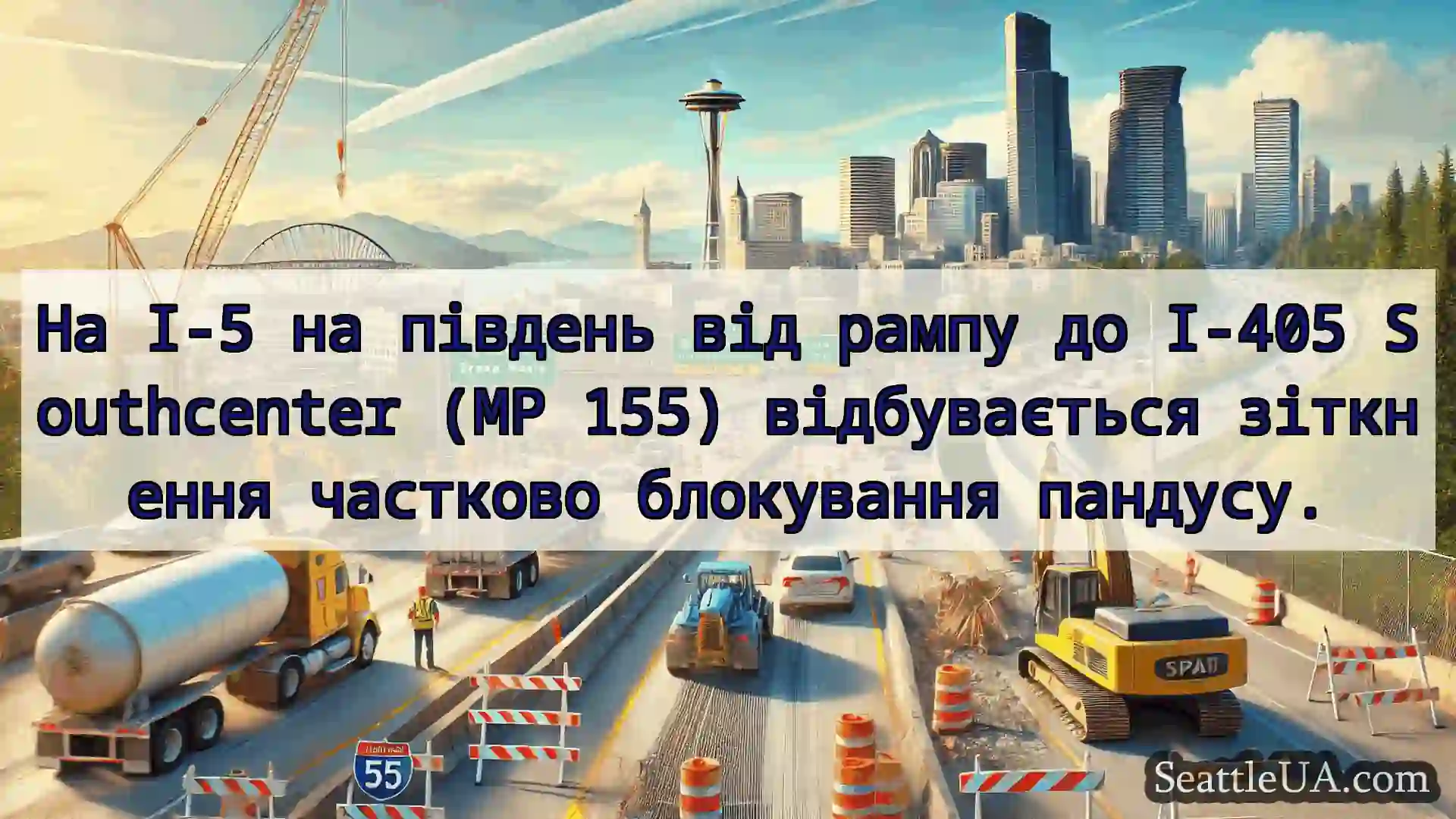 Транспортні новини Сіетла На I-5 на південь від рампу до