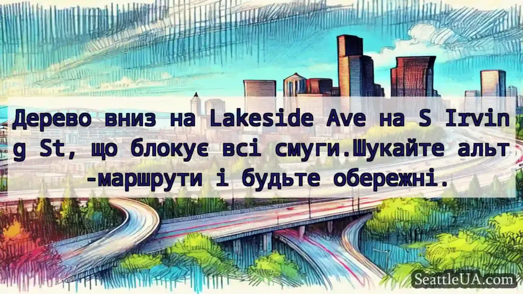 Транспортні новини Сіетла Дерево вниз на Lakeside Ave на S