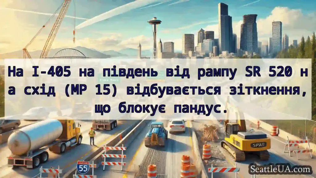 Транспортні новини Сіетла На I-405 на південь від рампу SR
