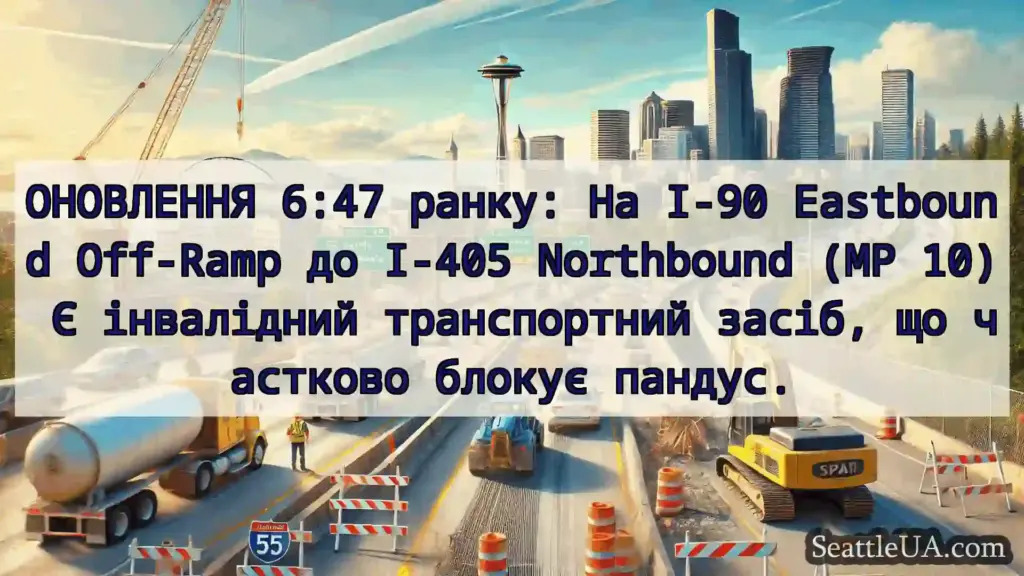 Транспортні новини Сіетла ОНОВЛЕННЯ 6:47 ранку: На I-90