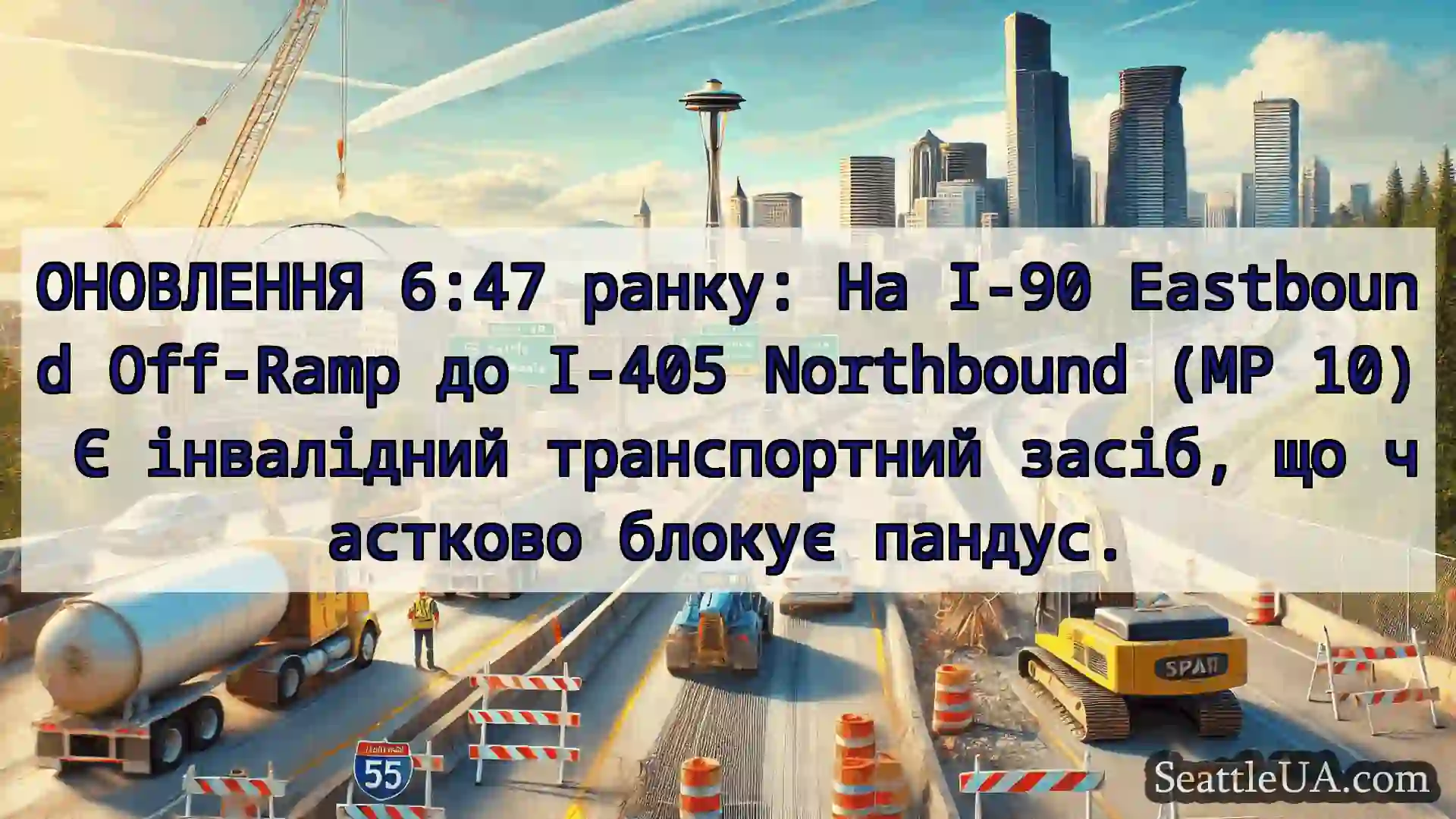 Транспортні новини Сіетла ОНОВЛЕННЯ 6:47 ранку: На I-90