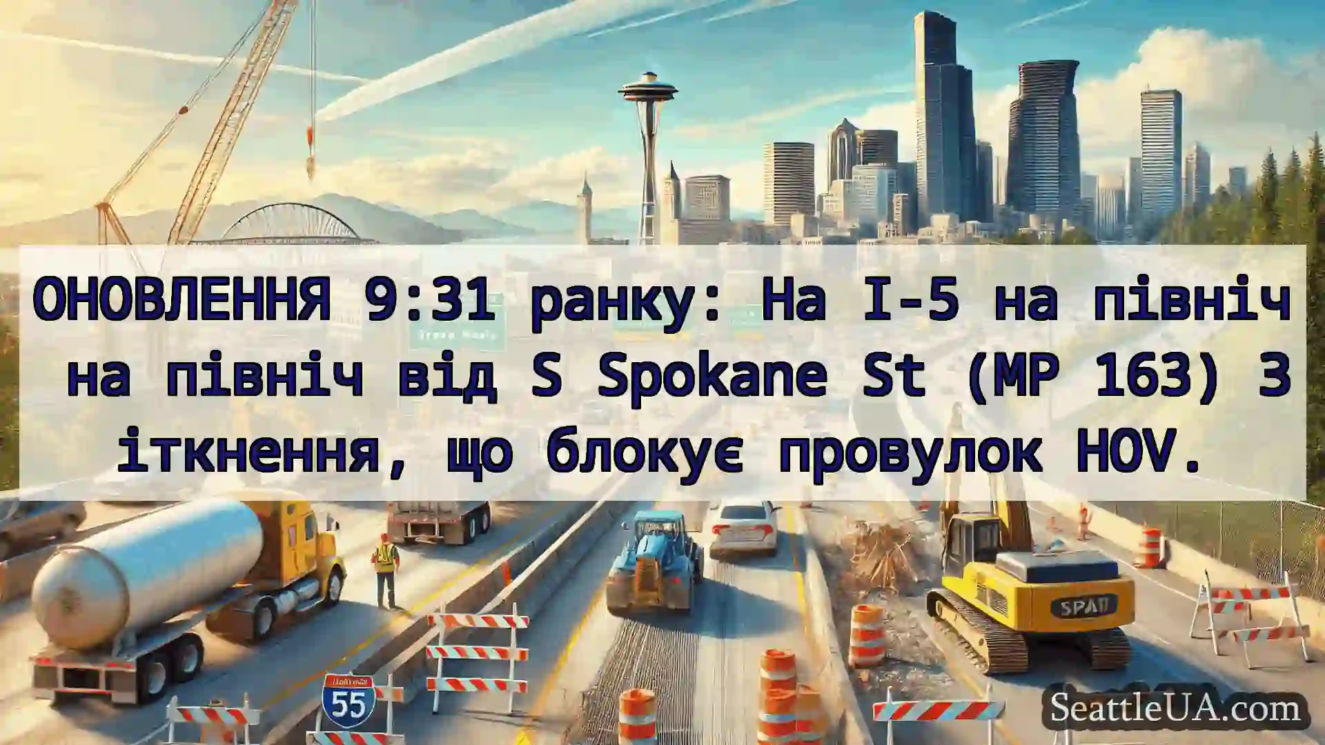 Транспортні новини Сіетла ОНОВЛЕННЯ 9:31 ранку: На I-5 на