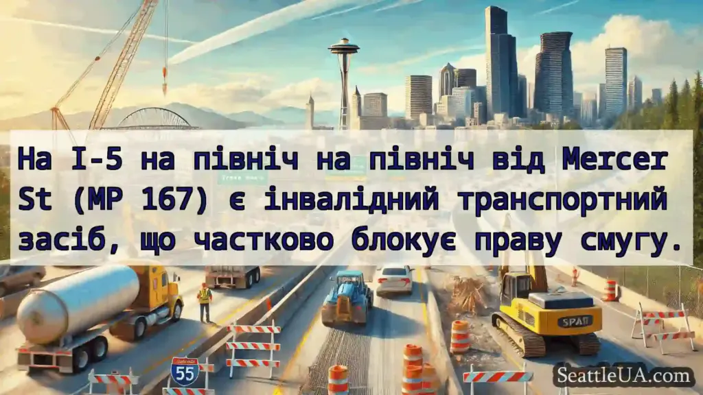 Транспортні новини Сіетла На I-5 на північ на північ від