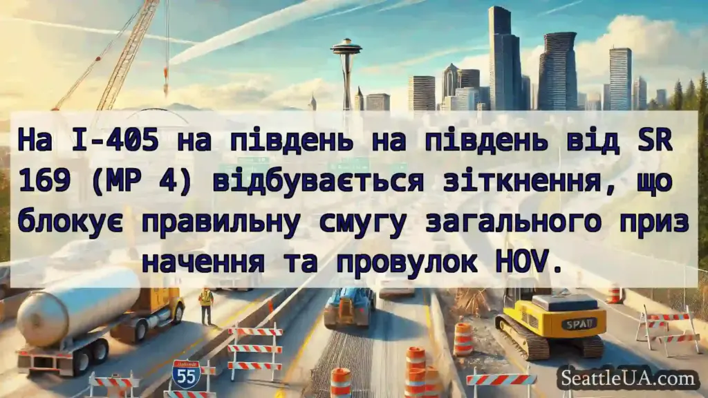 Транспортні новини Сіетла На I-405 на південь на південь від