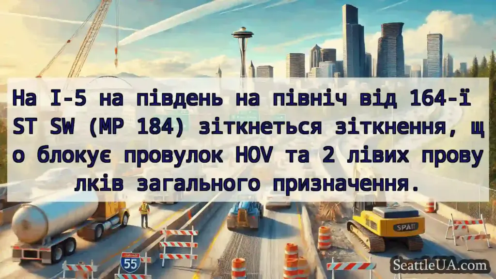 Транспортні новини Сіетла На I-5 на південь на північ від