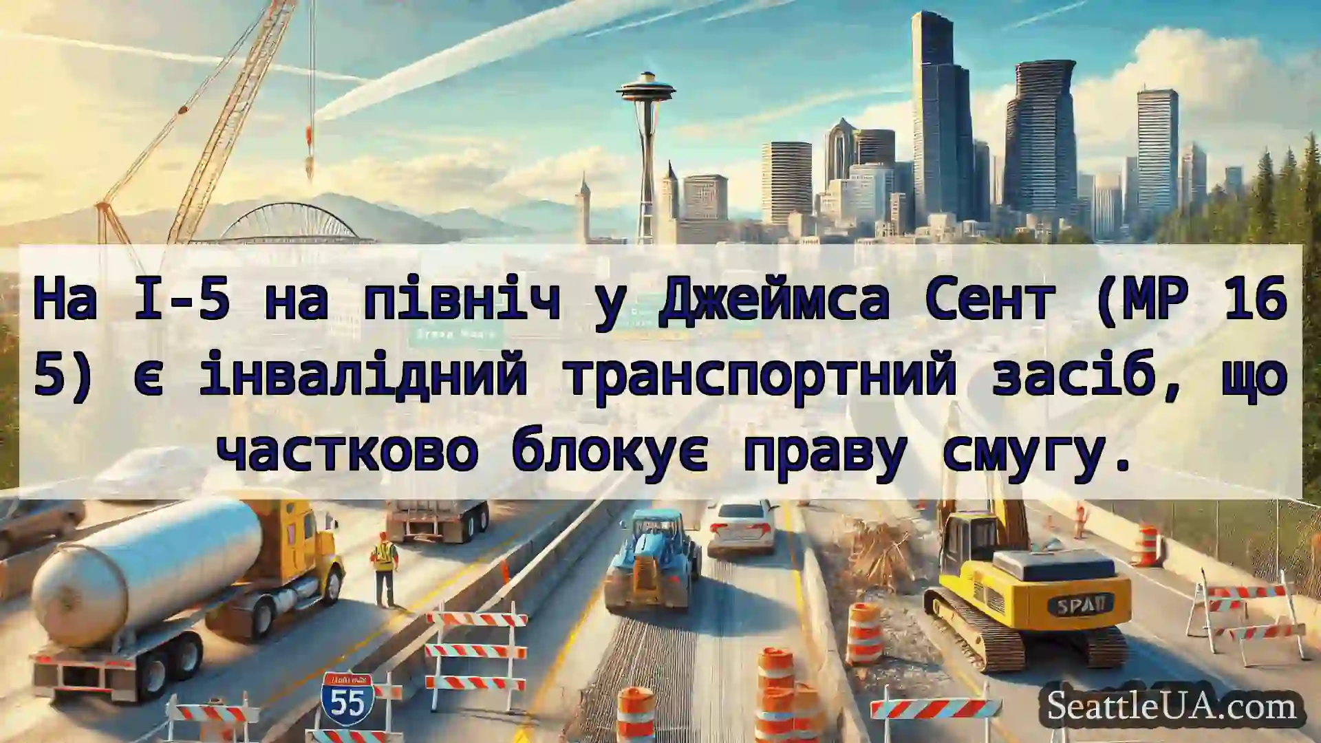 Транспортні новини Сіетла На I-5 на північ у Джеймса Сент