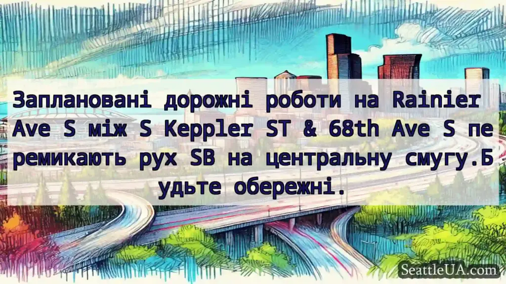 Транспортні новини Сіетла Заплановані дорожні роботи на