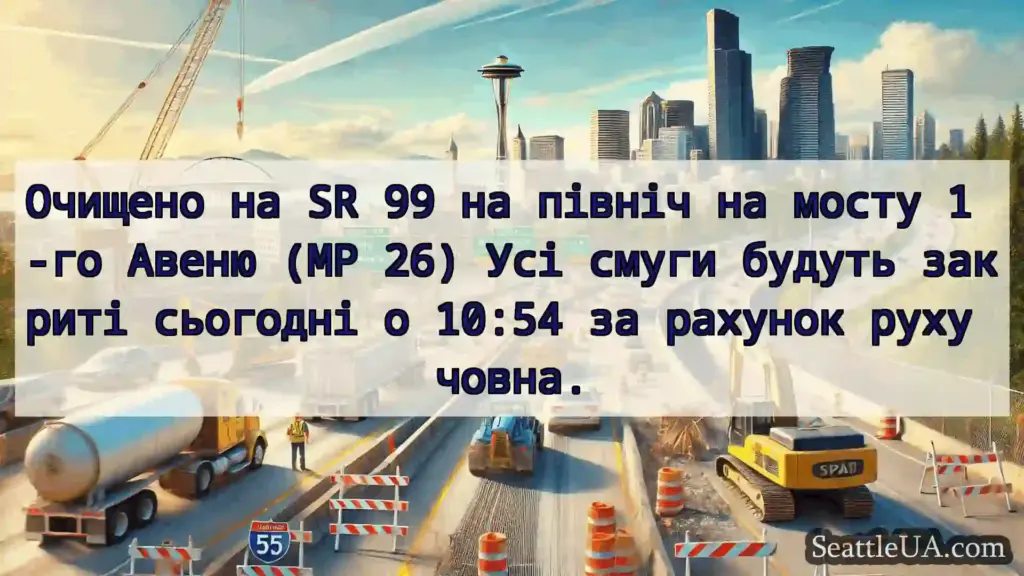 Транспортні новини Сіетла Очищено на SR 99 на північ на