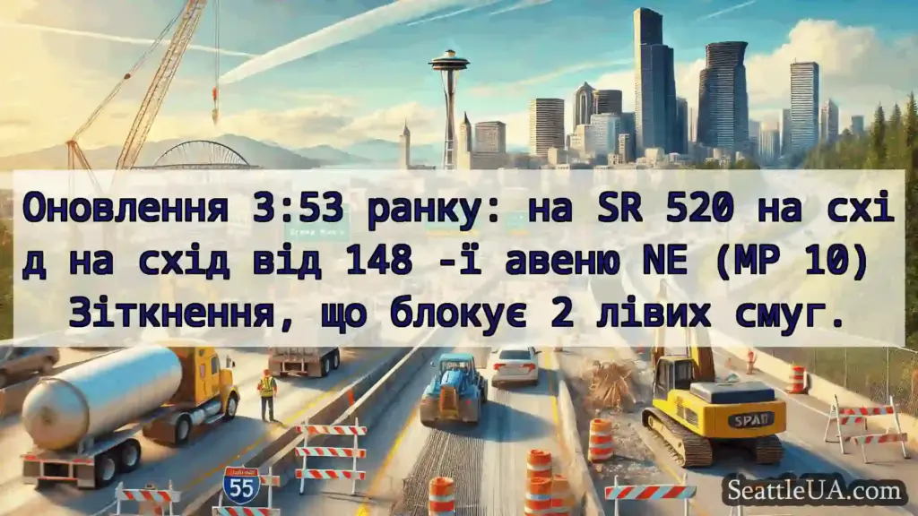 Транспортні новини Сіетла Оновлення 3:53 ранку: на SR 520 на