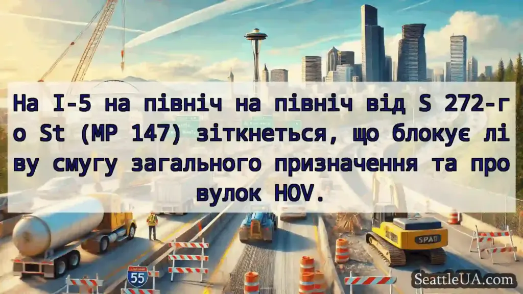 Транспортні новини Сіетла На I-5 на північ на північ від S