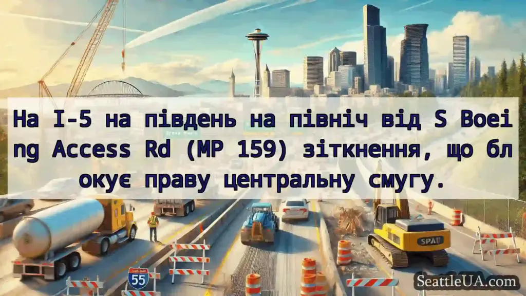 Транспортні новини Сіетла На I-5 на південь на північ від S