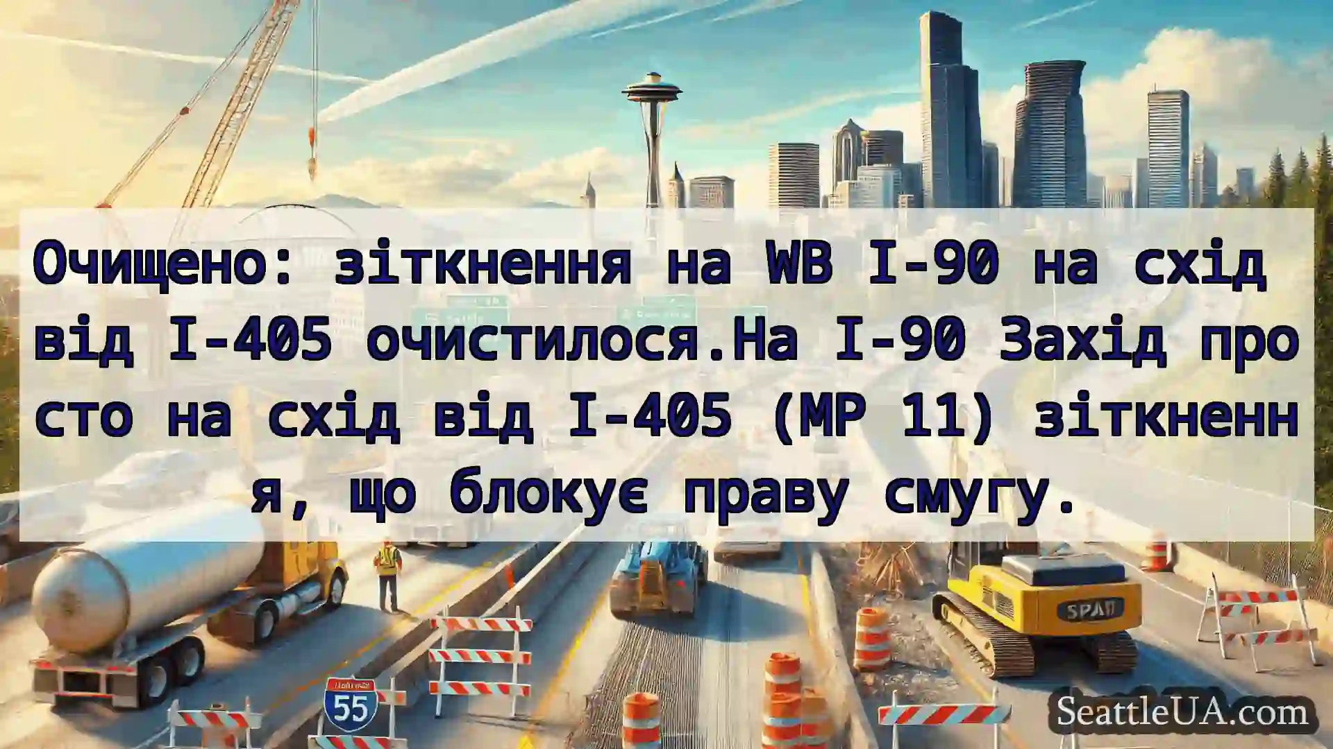Транспортні новини Сіетла Очищено: зіткнення на WB I-90 на