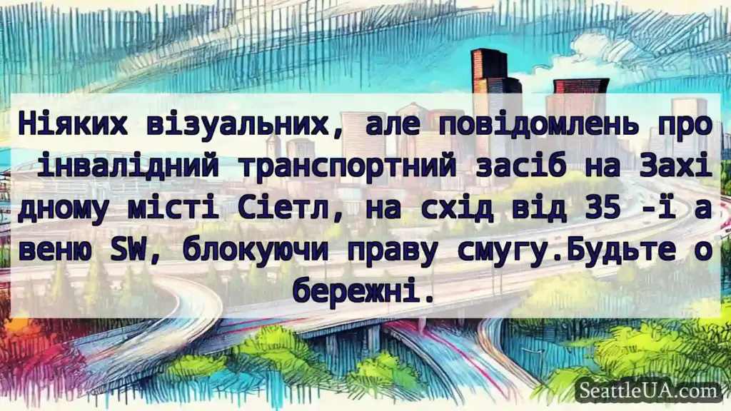 Транспортні новини Сіетла Ніяких візуальних, але повідомлень