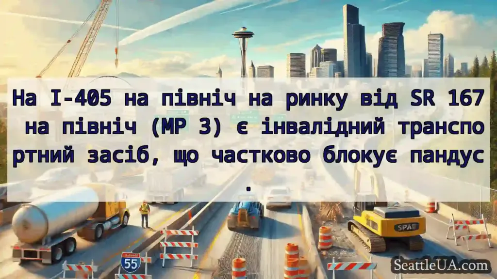 Транспортні новини Сіетла На I-405 на північ на ринку від SR