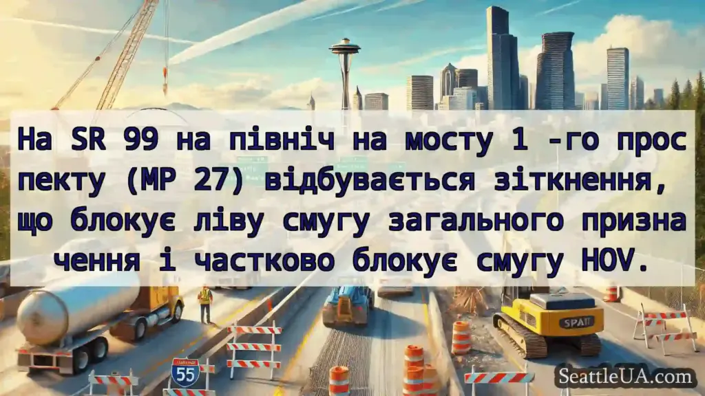 Транспортні новини Сіетла На SR 99 на північ на мосту 1 -го