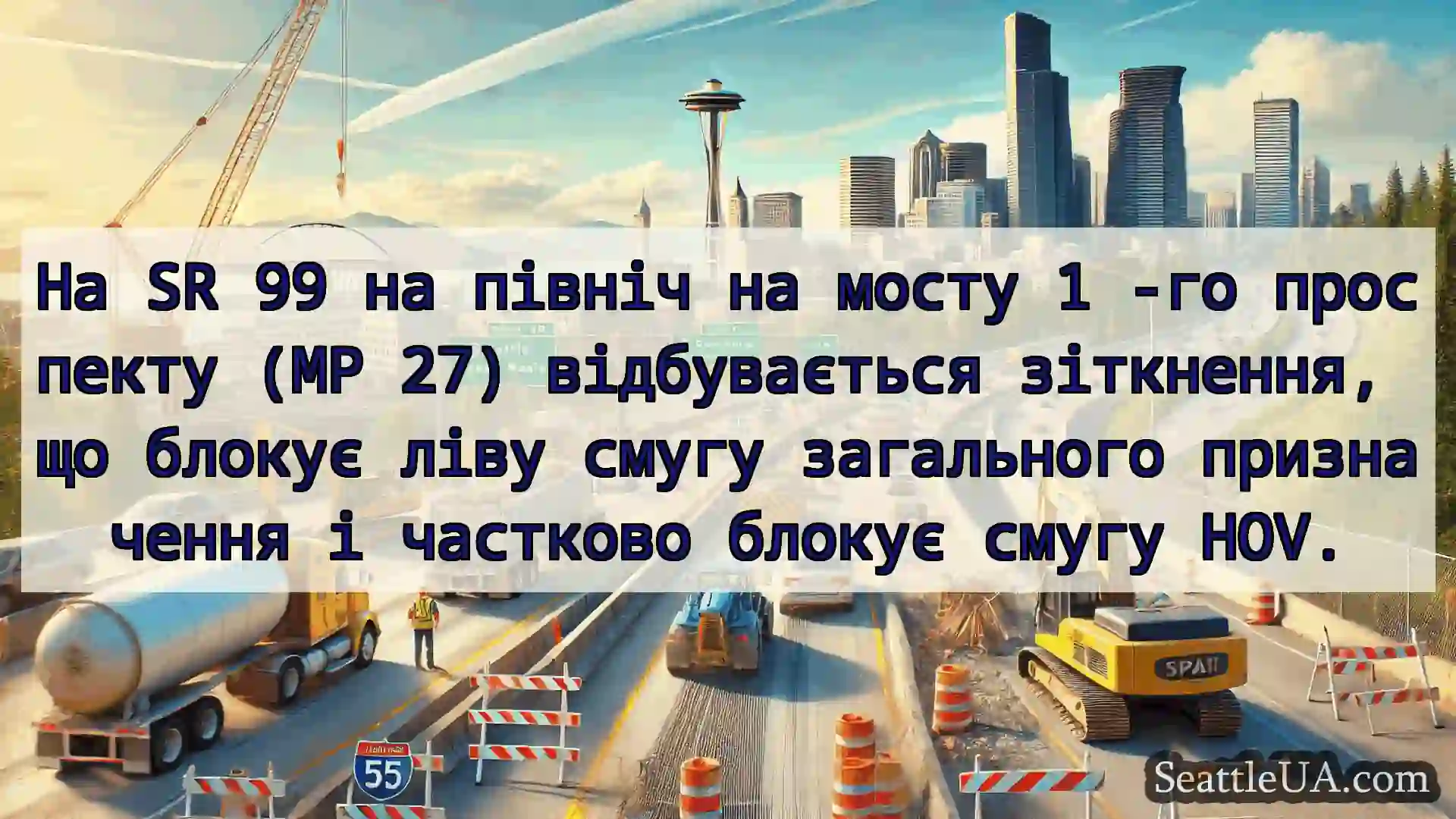 Транспортні новини Сіетла На SR 99 на північ на мосту 1 -го