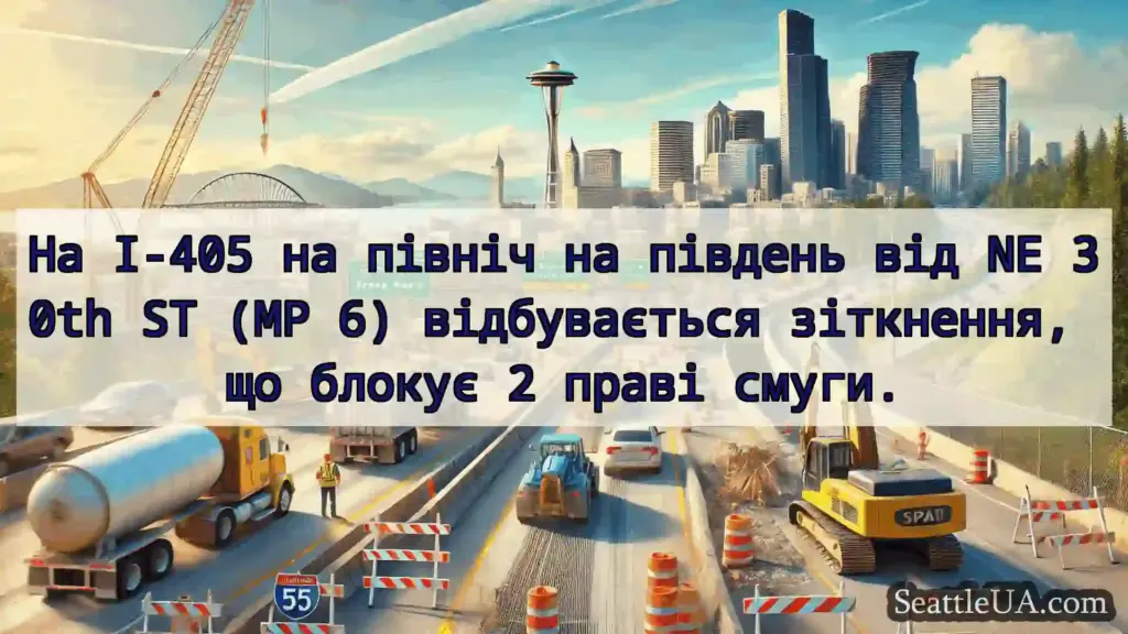 Транспортні новини Сіетла На I-405 на північ на південь від